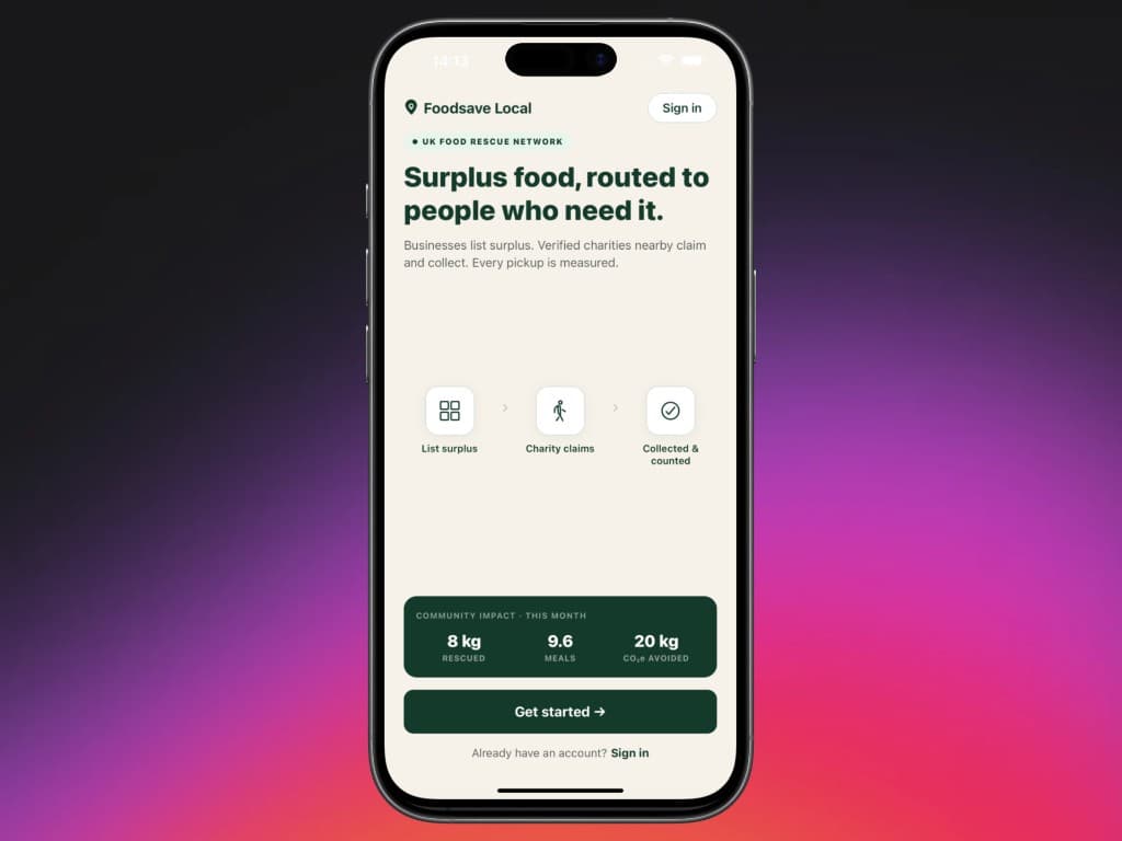 FoodSave Local mobile home screen